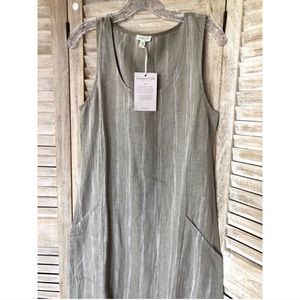 NWT Garnet Hill long Linen dress, with pockets